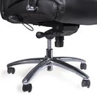 Кресло офисное BRABIX Phaeton EX-502, натур. кожа, хром, чёрное - Фото 6