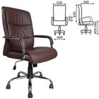 Кресло офисное BRABIX Space EX-508, экокожа, хром, коричневое - фото 110744490