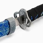 Макет оружия «Сувенирная катана на подставке», синие ножны с цветочным узором, 70 см - Фото 4