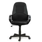 Кресло офисное BRABIX City EX-512, кожзам чёрный, ткань чёрная - Фото 4