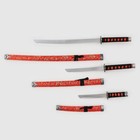 Макет оружия «Сувенирные катаны на подставке 3в1. Цветы на красном», подарочный набор, ножны кожзам, 47 см; 70 см; 89 см - Фото 3