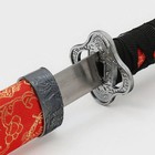 Макет оружия «Сувенирные катаны на подставке 3в1. Цветы на красном», подарочный набор, ножны кожзам, 47 см; 70 см; 89 см - Фото 4