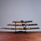 Макет оружия «Сувенирные катаны на подставке 3в1. Леопард», подарочный набор, ножны кожзам, 47 см; 70 см; 89 см - Фото 1