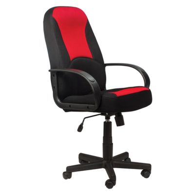 Кресло офисное BRABIX City EX - 512, на колёсиках, ткань TW 531408, цвет красный/чёрный
