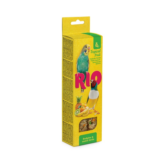 Палочки RIO для волнистых попугайчиков и экзотов с тропическими фруктами, 2 х 40 г - Фото 1