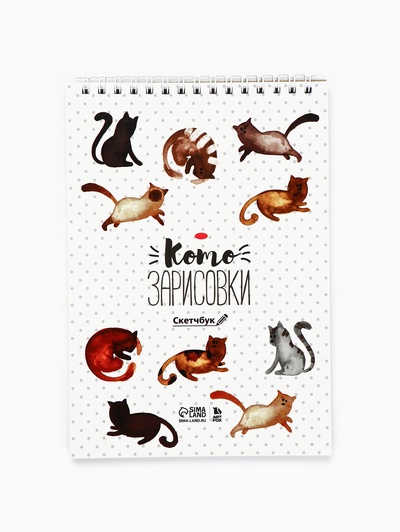 Скетчбук «Кот» А5, 40 л, 100 г/м²