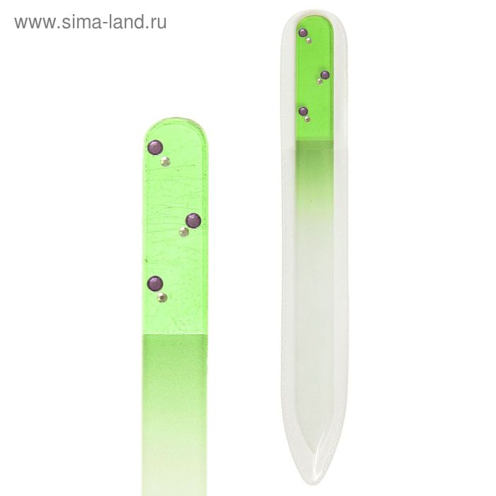 Пилка стеклянная для ногтей "Градиент", 14см, 6шт, цвет МИКС - Фото 1