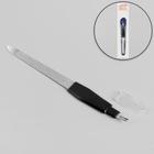 Пилка-триммер металлическая для ногтей, 15 см, с защитным колпачком, в чехле, чёрная - Фото 2