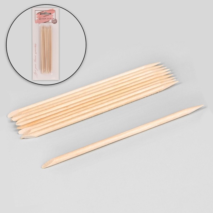 Апельсиновые палочки для маникюра, на блистере, 11,4 см, 10 шт - Фото 1