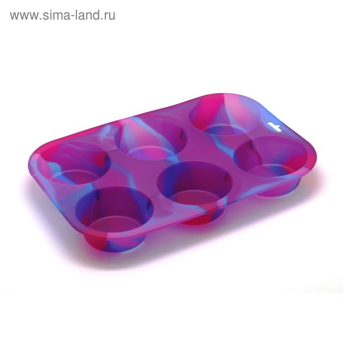 Форма для выпечки кексов Atlantis «Маффин», цвет фиолетовый - Фото 1