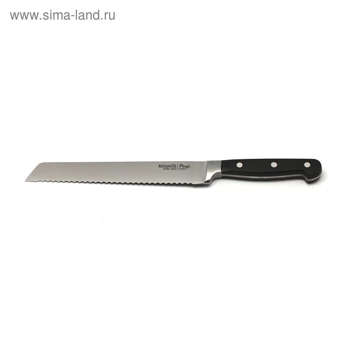 Нож для хлеба Atlantis, цвет чёрный, 20 см - Фото 1