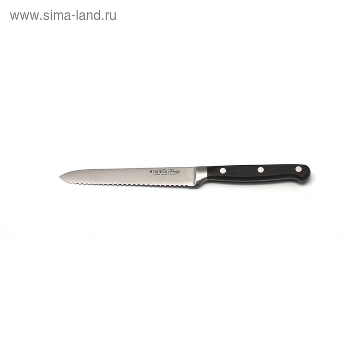 Нож для томатов Atlantis, цвет чёрный, 14 см - Фото 1
