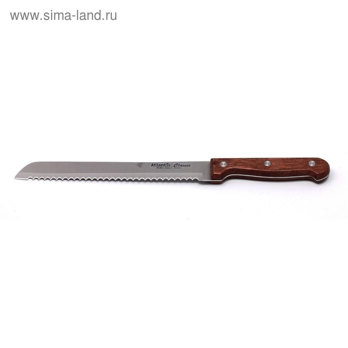 Нож для хлеба Atlantis, цвет коричневый, 20 см - Фото 1