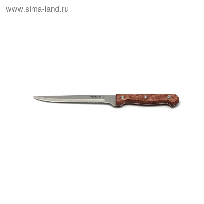 Нож обвалочный с зубцами Atlantis, цвет коричневый, 13 см - Фото 1