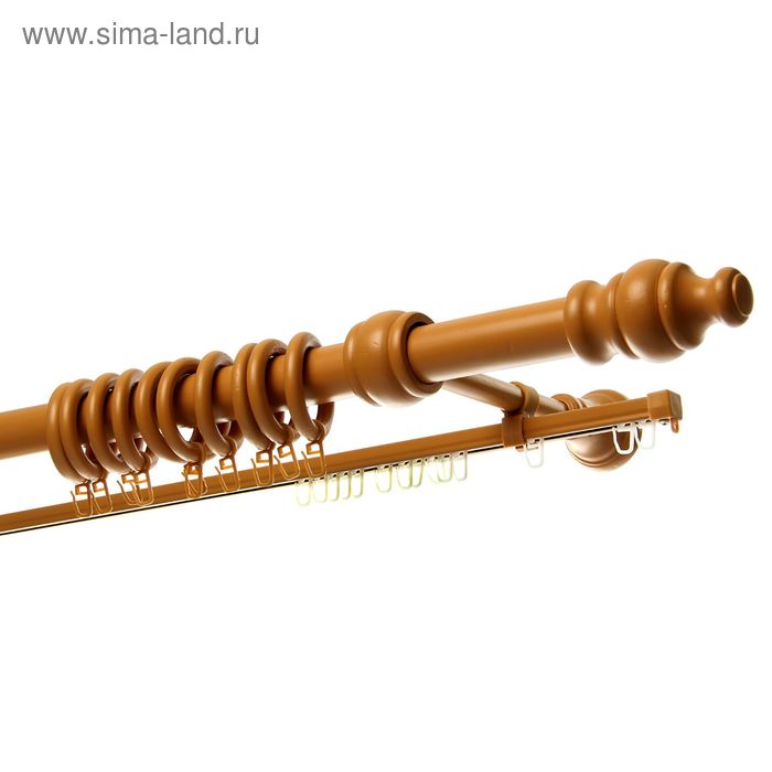 Карниз деревянный «Империя», ширина 180 см, d=33 мм, цвет светлый дуб - Фото 1