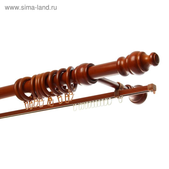 Карниз деревянный «Империя», ширина 300 см, d=33 мм, цвет черешня - Фото 1