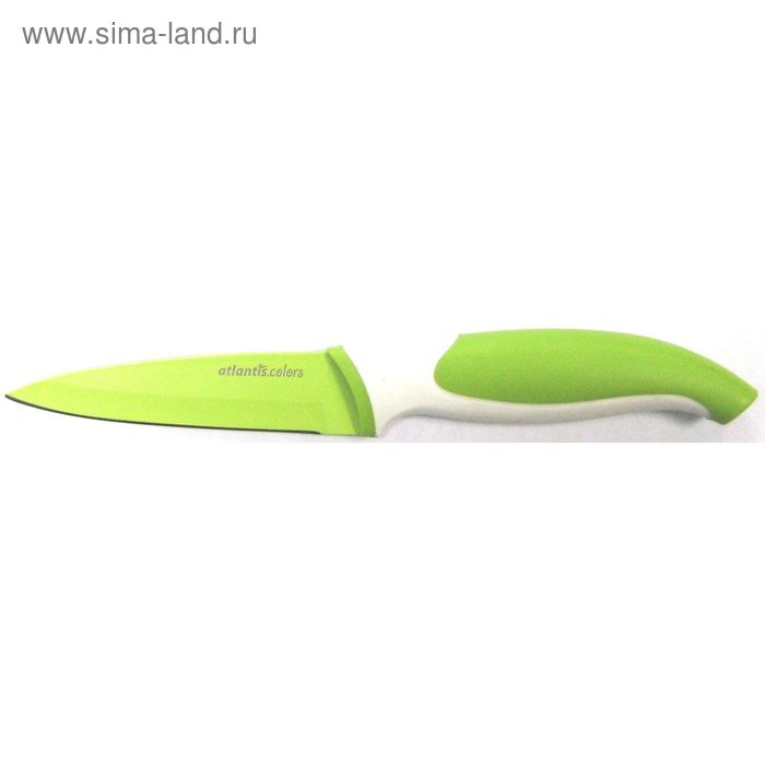Нож для овощей Atlantis, цвет зелёный, 9 см - Фото 1