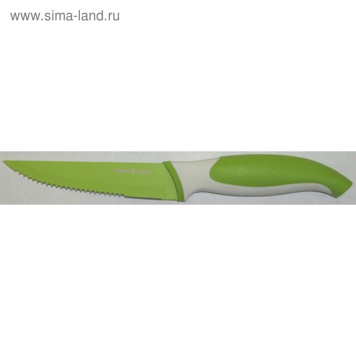 Нож кухонный Atlantis, цвет зелёный, 10 см - Фото 1
