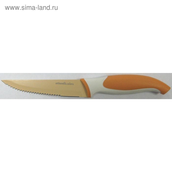 Нож кухонный Atlantis, цвет оранжевый, 10 см - Фото 1