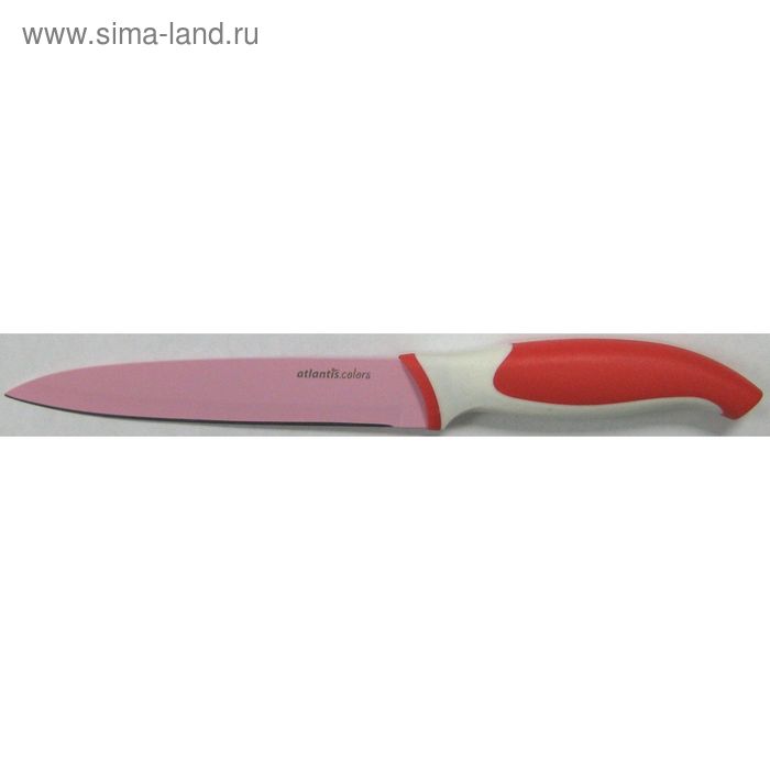 Нож кухонный Atlantis, цвет красный, 13 см - Фото 1