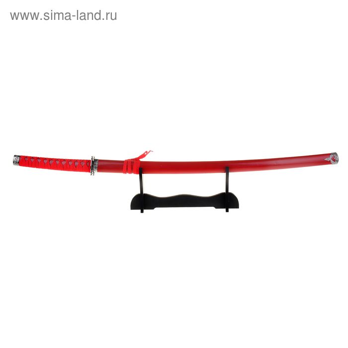 Сувенирное оружие «Катана на подставке», красные ножны, 100 см - Фото 1