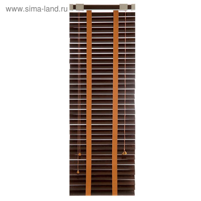 Жалюзи деревянные, размер 60х160 см, цвет венге - Фото 1