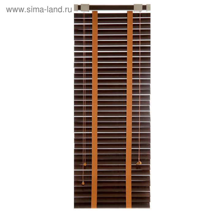 Жалюзи деревянные, размер 70х160 см, цвет венге - Фото 1