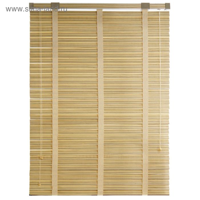 Жалюзи деревянные, размер 120х160 см, цвет зебрано белое - Фото 1