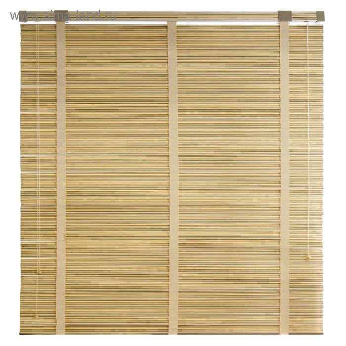 Жалюзи деревянные, размер 140х160 см, цвет зебрано белое - Фото 1