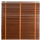 Жалюзи деревянные, размер 160х160 см, цвет зебрано шоколад - Фото 1