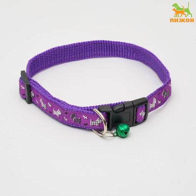 Ошейник "Собачки" 37 х1,5 см,ОШ 24-41, фиолетовый