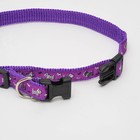 Ошейник "Собачки" 37 х1,5  см,ОШ 24-41, фиолетовый - Фото 3
