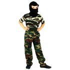 Детский камуфляжный костюм "Меткий снайпер", штаны, футболка, маска, рост 128 см - Фото 2