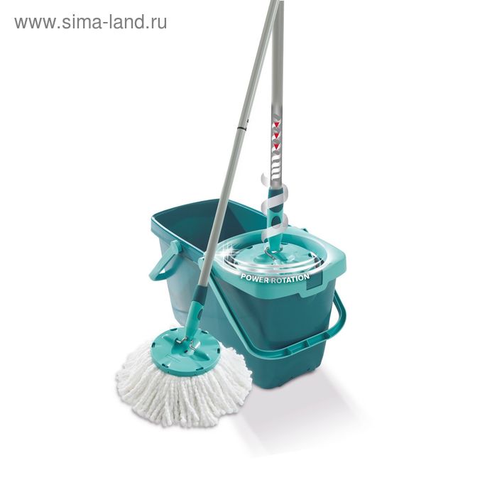 Швабра для пола с отжимом фото Комплект моющих принадлежностей Clean Twist Mop, швабра-моп, ведро с механизмом 