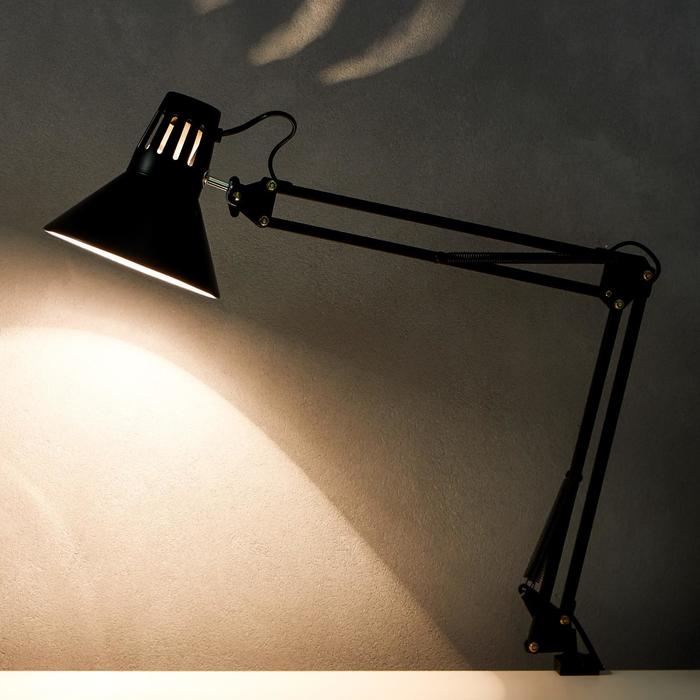 Лампа на зажиме 101 "Сорес, чёрная" E27 40W RISALUX - фото 1909772324
