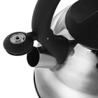 Чайник "Оптимал", со свистком, макс. объем 2,5 л, фиксированная ручка, с зеркальной полировкой, цвет черный - Фото 2