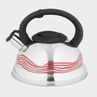 Чайник Доляна «Волна», 2.8 л, со свистком, с индикатором нагрева, фиксированная ручка, нержавеющая сталь - Фото 3