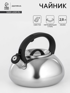 Чайник Доляна «Квант», 2.8 л, со свистком, фиксированная ручка, нержавеющая сталь, хромированный - Фото 1