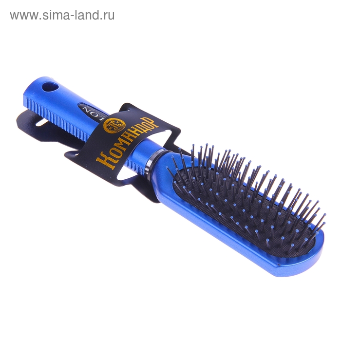 Расчёска массажная, прямоугольная, цвет синий - Фото 1