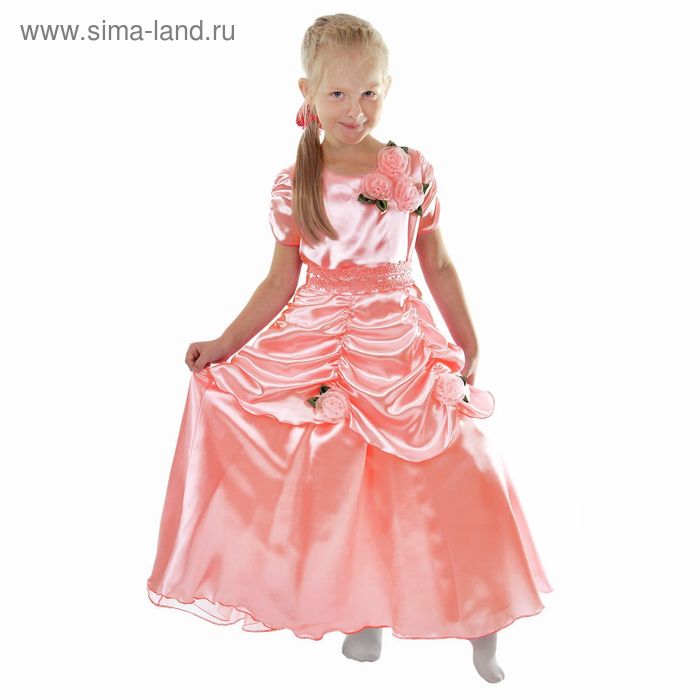 Карнавальное платье "Принцесса 005", р-р 56, рост 104 см, цвет коралловый - Фото 1