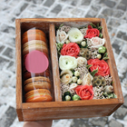 Коробка для цветов и макарунас оранжевая, 25.5 х 20 х 4.5 см - Фото 3