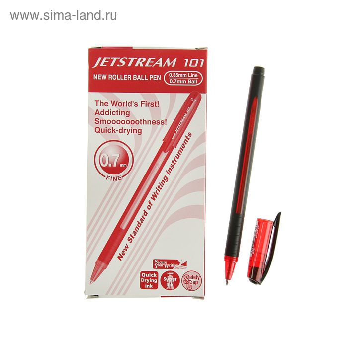 яРучка шариковая UNI Jetstream SX-101-07 0.7мм красный - Фото 1