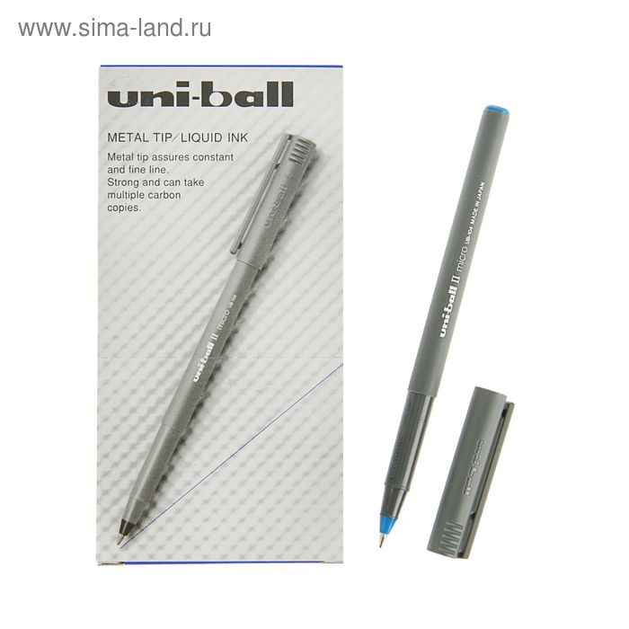 Ручка-роллер Uni-Ball II Micro UB-104 0.5мм синие чернила - Фото 1