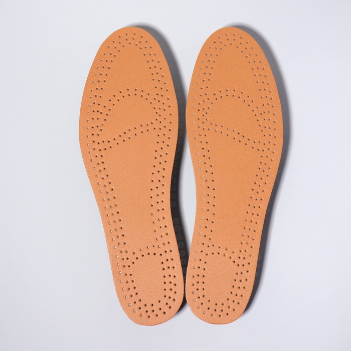 Стельки для обуви, универсальные, влаговпитывающие, р-р RU 46 (р-р Пр-ля 45), 29 см, пара, цвет бежевый - Фото 1