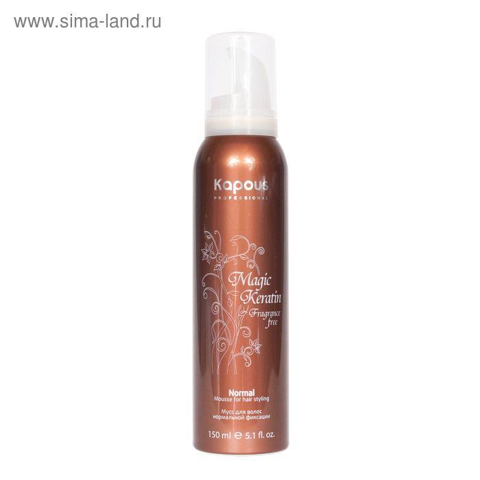 Мусс для укладки волос Kapous Magic Keratin, с кератином, нормальной фиксации, 150 мл - Фото 1