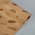 Бумага упаковочная крафт "Перья", 0.7 x 10 м - Фото 1