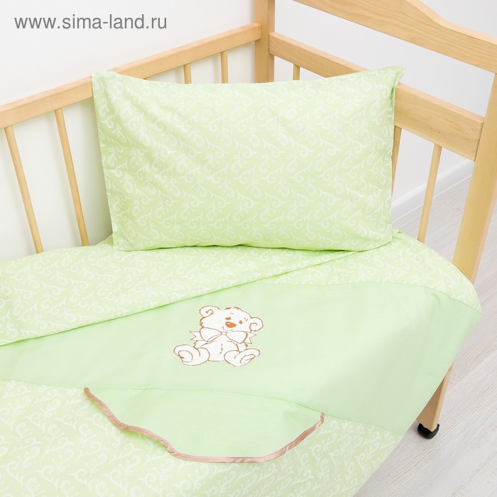 Детское постельное бельё (3 предмета), цвет зелёный 07.27 - Фото 1