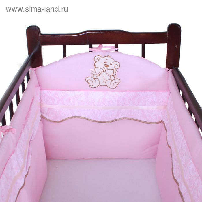 Бортик в кроватку, цвет розовый 18.27 - Фото 1