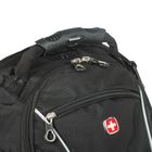 Рюкзак WENGER универсальный, чёрный, белые вставки, 47 x 19 x 36 см, 32 л - Фото 7