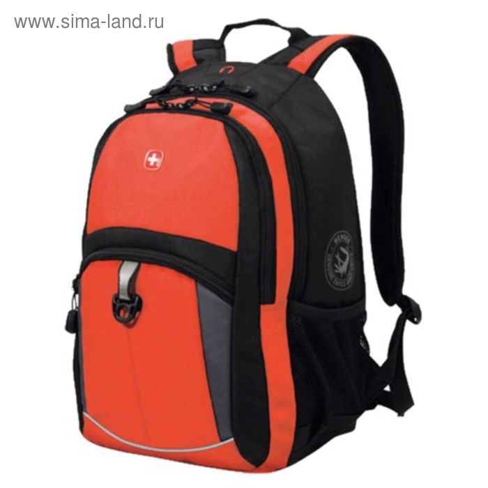 Рюкзак WENGER универсальный, оранжево-чёрный, серые вставки, 45 x 15 x 33 см, 22 л - Фото 1